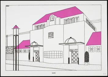 Gare, de Une Cité Moderne, Dessins de Rob Mallet-Stevens Architecte, 1987 (publié)